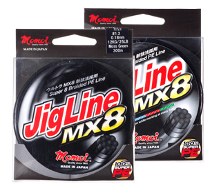 Momoi Jig Line MX8 PE 300m 0.10-0.37mm multi color
