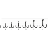 Trišakiai kabliukai Kamatsu Treble Hook Ultra Light Black Nickel