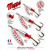 Sukriukė Mepps Aglia Long Heavy Silver/red Dots-Silver/Red