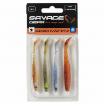 Savage Gear Slender Scoop Shad 9cm 4g Clear Water Mix 4pcs