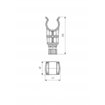 BORIKA FASTen Oh032 Oar and Tube Holder (Ø 32–35 mm)