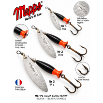 Sukriukė Mepps Aglia Long Heavy Silver-Black/Orange
