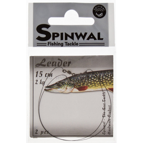 Pavadėliai Spinwal Wolfram Leader swivel+snap 2vnt 15cm 2kg