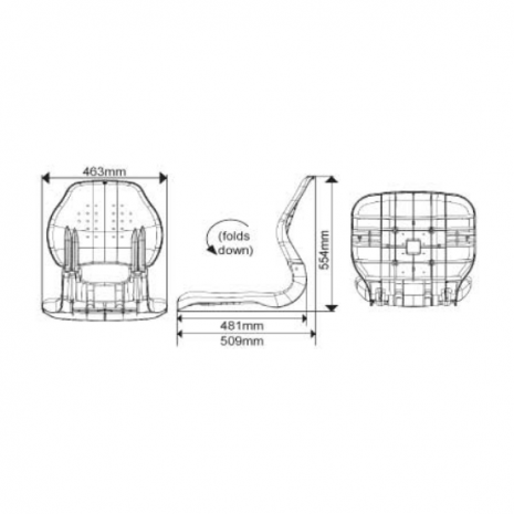 Boat seat Oceansouth Sirocco upholstered Charcoal/Grey