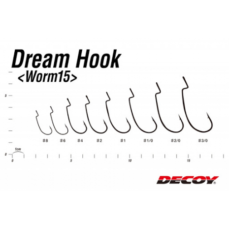 Ofsetiniai kabliukai Decoy Dream Worm 15 Hook