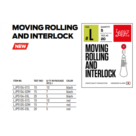 Suktukas su karabinu Lucky John Pro Moving Rolling and Interlock