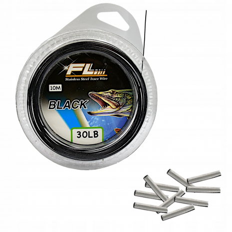 Pavadėliai PROFL Stainless Steel Trace Wire Black 10m
