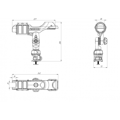 BORIKA FASTen Ht213 + Fs218 Spinning Rod Holder Kit for Kayaks
